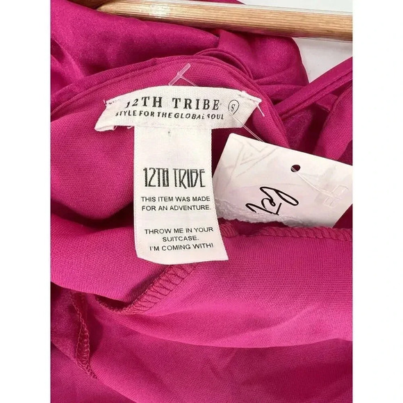 12TH TRIBE Pink Satin Crop Top - Picture 7 of 11